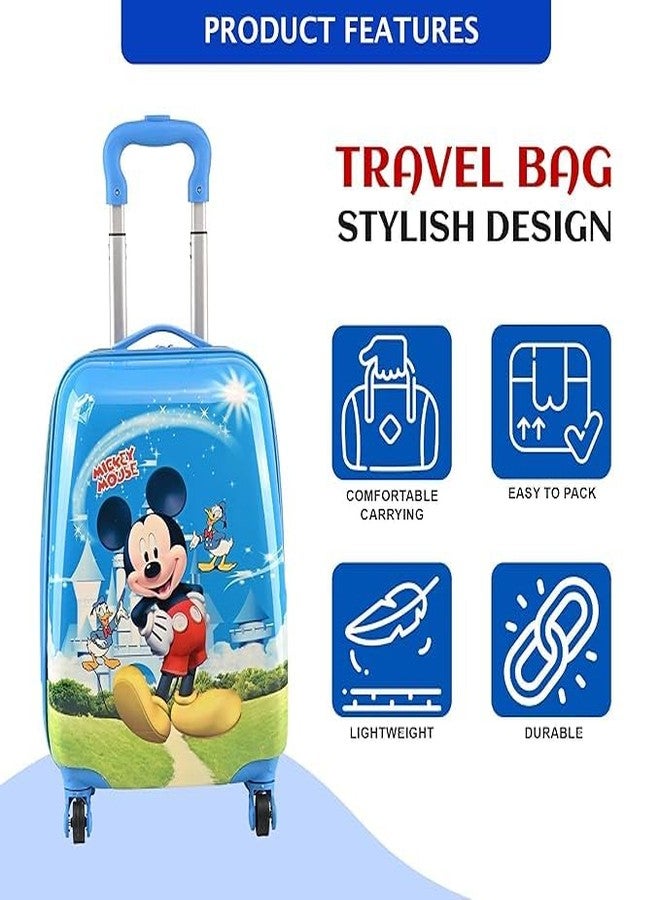 كوبير إندستريز حقائب سفر للأطفال من كوبر إندستريز، مصنوعة من البولي كربونات والبلاستيك ABS، مقاس 16 بوصة، للبنات والأولاد، مزودة بعجلات دوارة 360 درجة | حقيبة سفر صلبة للأطفال | DTB2018، ميكي - أزرق - Image 4